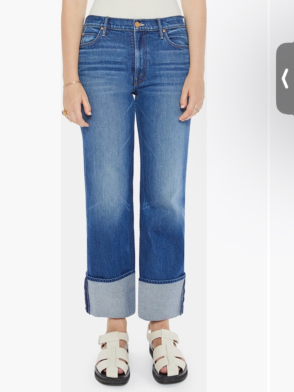 MOTHER The Checkerboard Duster Flood Cuff Jeans Size 32 BUNNY HOP